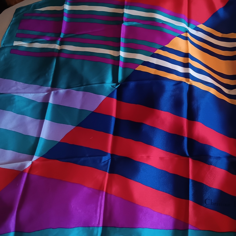 Colorful Striped Silk Scarf